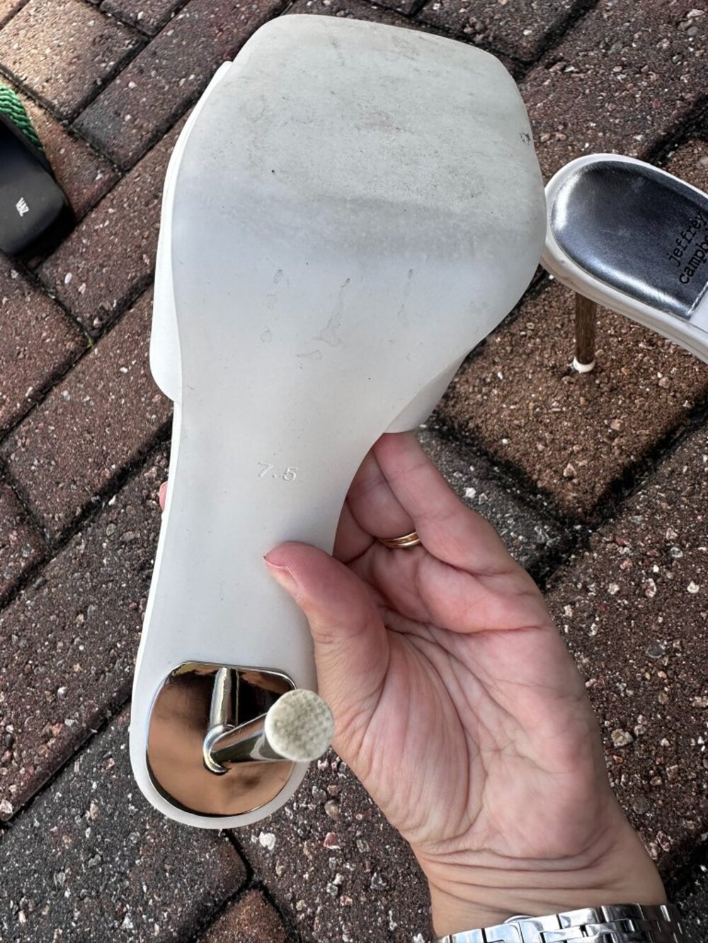 Jeffrey Campbell White Bow Heeled Mules Size 7.5 - Picture 3 of 3